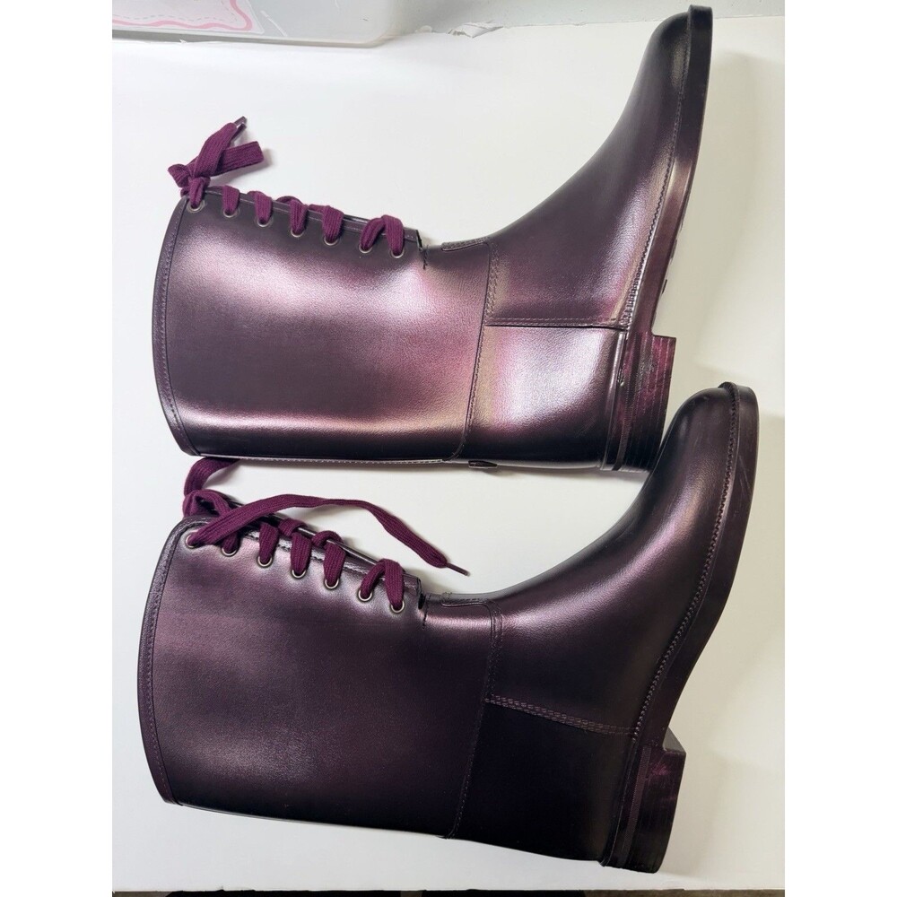 NAOT Women’s Metallic Purple Rain Boots Lace Up Mid Calf Waterproof Size 10 - Picture 2 of 12